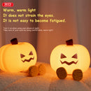 Cute Pumpkin Silicone Night Light – Dimmable Bedside Lamp with Timer