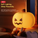 Cute Pumpkin Silicone Night Light – Dimmable Bedside Lamp with Timer