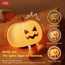 Cute Pumpkin Silicone Night Light – Dimmable Bedside Lamp with Timer
