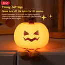 Cute Pumpkin Silicone Night Light – Dimmable Bedside Lamp with Timer