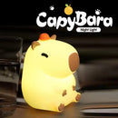 Cute Capybara Silicone Night Light – Touch Dimmable USB Rechargeable Bedside Lamp