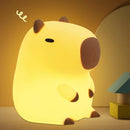 Cute Capybara Silicone Night Light – Touch Dimmable USB Rechargeable Bedside Lamp